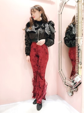 「リルリリー」｜「アイテム（MA-1）」を使った、ゆずさん（レディース・155cm）の秋コーディネート