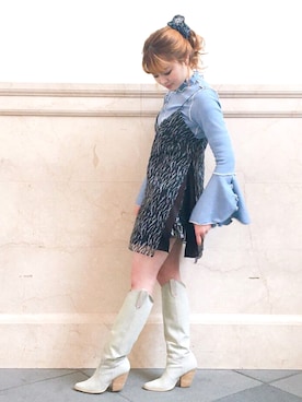 「アイテム（シュシュ）」を使った、ゆずさん（レディース・155cm）の冬コーディネート