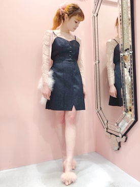 「アイテム（シュシュ）」を使った、ゆずさん（レディース・155cm）の春コーディネート