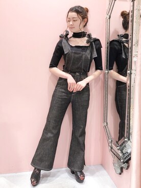 「リルリリー」｜「アイテム（オールインワン・サロペット）」を使った、ゆずさん（レディース・155cm）の秋コーディネート