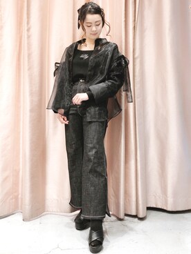 「リルリリー」｜「アイテム（オールインワン・サロペット）」を使った、ゆずさん（レディース・155cm）の秋コーディネート