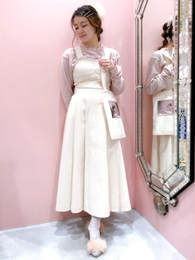 「アイテム（バッグ、ホワイト系）」を使った、ゆずさん（レディース・155cm）の秋コーディネート