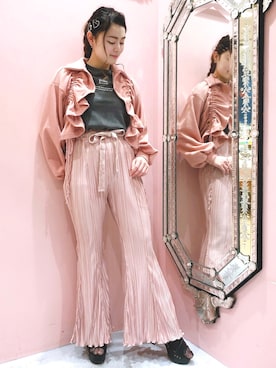 「アイテム（ヘアピン）」を使った、ゆずさん（レディース・155cm）の秋コーディネート