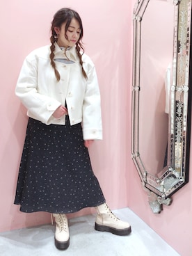 「LILICIOUS」｜「アイテム（その他アウター）」を使った、ゆずさん（レディース・155cm）の冬コーディネート