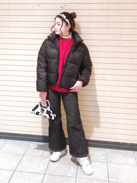 「リルリリー」｜「アイテム（オールインワン・サロペット）」を使った、ゆずさん（レディース・155cm）の冬コーディネート