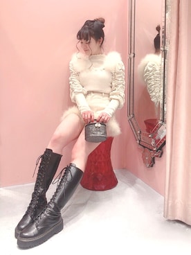 「アイテム（デニムパンツ、ベージュ系）」を使った、ゆずさん（レディース・155cm）の冬コーディネート
