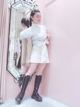 「アイテム（ヘアピン）」を使った、ゆずさん（レディース・155cm）の夏コーディネート