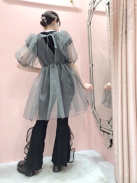 「アイテム（ヘアピン）」を使った、ゆずさん（レディース・155cm）の夏コーディネート