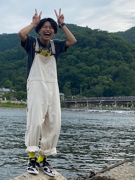 「SMITH'S（スミス）のアイテム（サロペット/オーバーオール）」を使った、yu-taさん（メンズ・173cm）の夏コーディネート