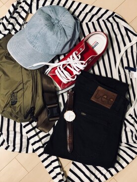 「THE NORTH FACE（ザノースフェイス）のGLAM HIP BAG（ボディバッグ/ウエストポーチ）」を使った、りうさん（メンズ・179cm）の春コーディネート