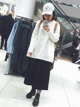 「NEW YORK HAT（ニューヨークハット）のアイテム（キャスケット、ベージュ系）」を使った、Ann Anさん（レディース・163cm）の春コーディネート