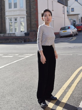 「T BY ALEXANDER WANG（ティーバイ アレキサンダーワン）のアイテム（Tシャツ/カットソー、ホワイト系）」を使った、Ann Anさん（レディース・163cm）の春コーディネート