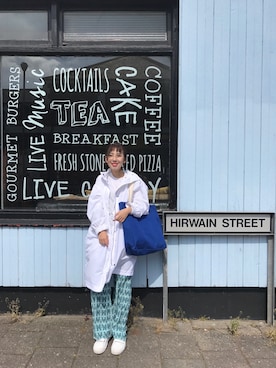 「Albamのアイテム（ショルダーバッグ、ブルー系）」を使った、Ann Anさん（レディース・163cm）の春コーディネート