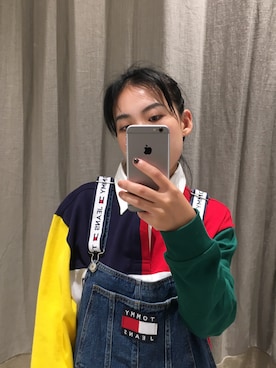 「tommy jeans（トミー ジーンズ）のアイテム（オールインワン・サロペット）」を使った、Ann Anさん（レディース・163cm）の夏コーディネート