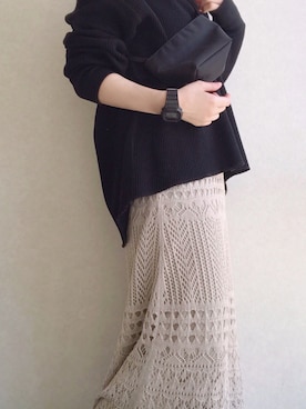 「ワッフル」｜「アイテム（アナログ腕時計）」を使った、ハナコロさん（レディース・153cm）の春コーディネート