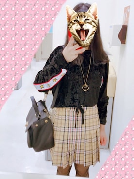 「WEGO（ウィゴー）のアイテム（タイツ/ストッキング）」を使った、チョコとミントさん（レディース・155cm）の秋コーディネート