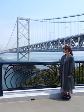 「ehka sopo（エヘカソポ）のアイテム（トレンチコート）」を使った、ぽかさん（レディース・158cm）の春コーディネート