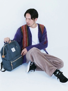 「Anello」｜「アイテム（スラックス）」を使った、h.takeさん（メンズ・175cm）の秋コーディネート