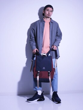 「Anello」｜「アイテム（スウェット）」を使った、h.takeさん（メンズ・176cm）の冬コーディネート
