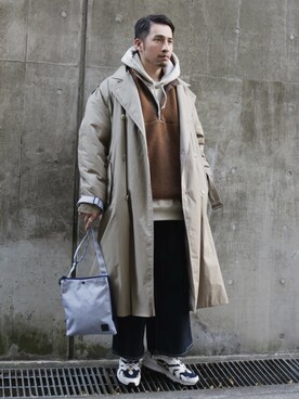 「Anello」｜「アイテム（トレンチコート）」を使った、h.takeさん（メンズ・176cm）の冬コーディネート