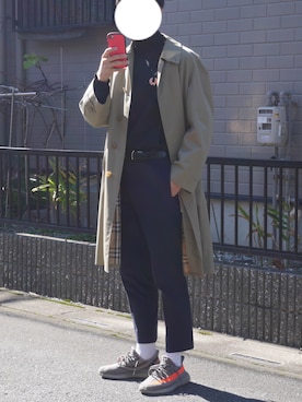 「UNIQLO（ユニクロ）のアイテム（パンツ、ブルー系）」を使った、ソイさん（メンズ・175cm）の秋コーディネート