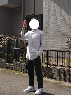「Paul Smith（ポールスミス）のアイテム（シャツ/ブラウス、グレー系）」を使った、ソイさん（メンズ・175cm）の秋コーディネート