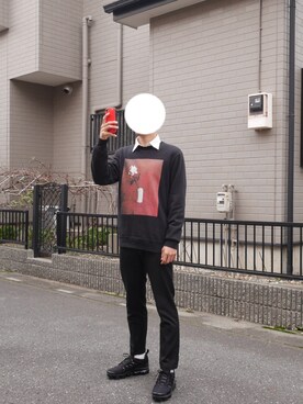 「UNDERCOVER（アンダーカバー）のアイテム（スウェット、ブラック系）」を使った、ソイさん（メンズ・175cm）の秋コーディネート