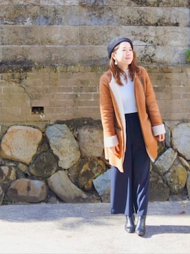 「chocol raffine robe（ショコラフィネローブ）のアイテム（ムートンコート）」を使った、emotokeiさん（レディース・152cm）の冬コーディネート