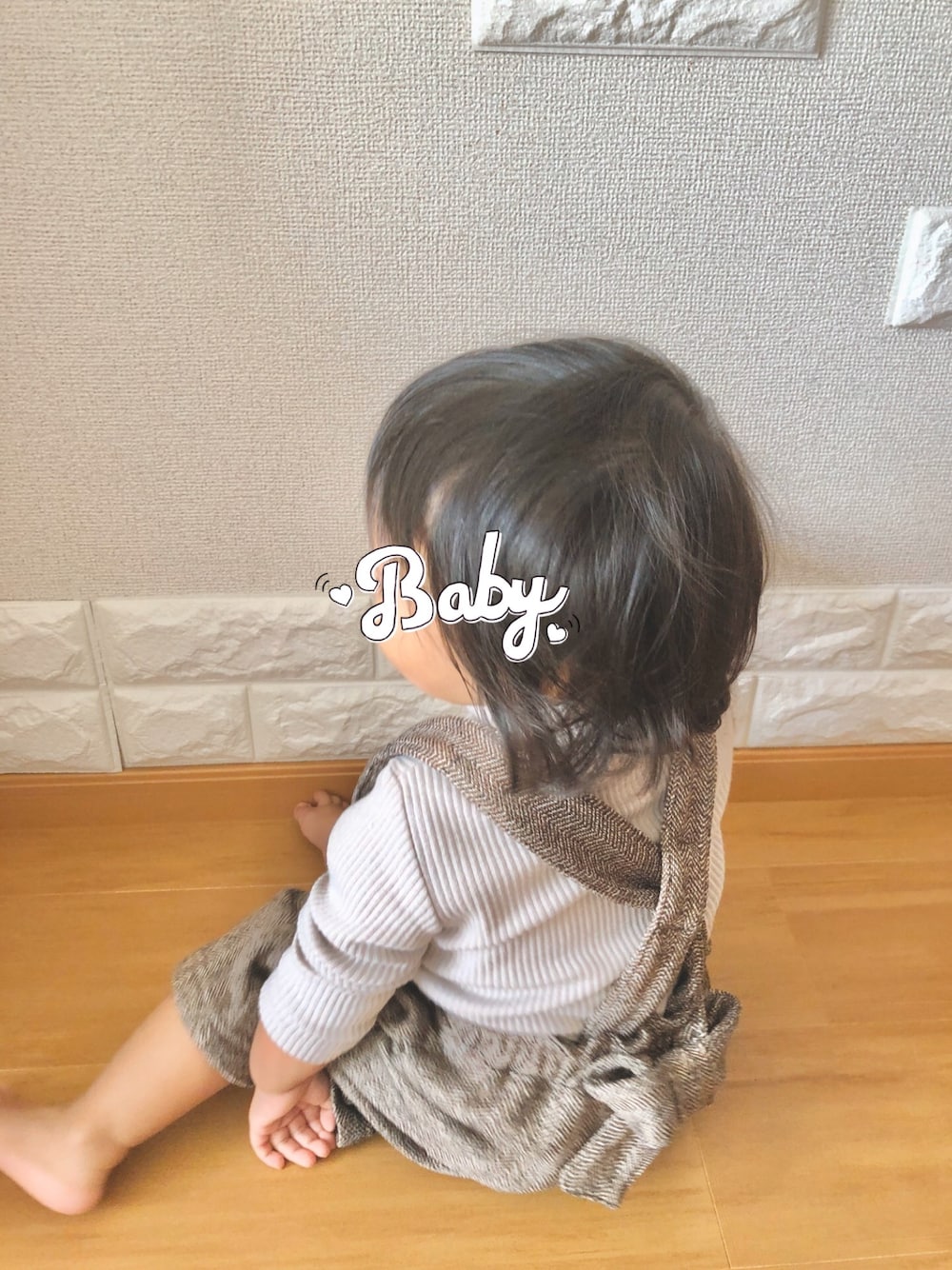 「シンプルコーデ、しまむら、娘コーデ」｜「Birthdayのアイテム（トップス、グレー系）」を使った、smamaさん（レディース・148cm）の冬コーディネートの1枚目の写真