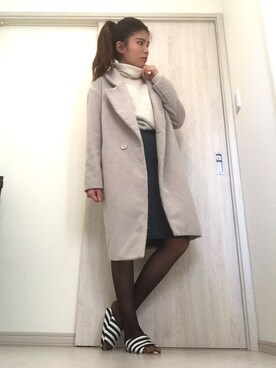 「GRL（グレイル）のアイテム（テーラードジャケット、グレー系）」を使った、AYAKAさん（レディース・161cm）の冬コーディネート