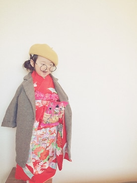 「アイテム（トレンチコート、グレー系）」を使った、𝚜𝚘𝚘𝚘𝚕𝚊𝚊𝚊さん（キッズ・90cm）の春コーディネート