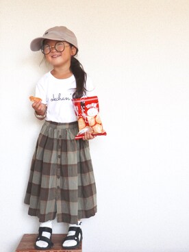 「Lee（リー）のアイテム（帽子）」を使った、𝚜𝚘𝚘𝚘𝚕𝚊𝚊𝚊さん（キッズ・100cm）の秋コーディネート