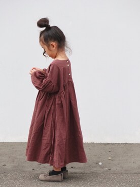 「袖ボリューム」｜「アイテム（ラッピングキット）」を使った、𝚜𝚘𝚘𝚘𝚕𝚊𝚊𝚊さん（キッズ・100cm）の秋コーディネート