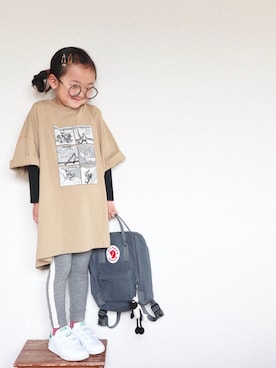 「アイテム（バレッタ/ヘアクリップ）」を使った、𝚜𝚘𝚘𝚘𝚕𝚊𝚊𝚊さん（キッズ・110cm）の春コーディネート