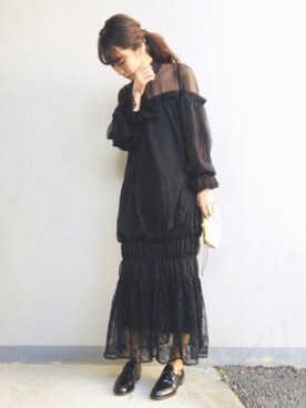 ameri vintage CATTLEYA SHEER DRESS  ワンピ