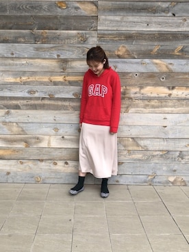 「アイテム（ソックス/靴下、グリーン系）」を使った、nahoさん（レディース・163cm）の冬コーディネート