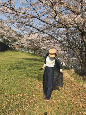 「花見コーデ」｜「アイテム（サンダル）」を使った、Akeさん（レディース・160cm）の春コーディネート