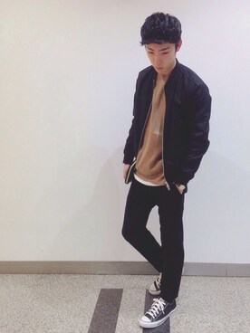 「Doシンプル部」｜「アイテム（スラックス）」を使った、kuroihito (tommy)さん（メンズ・172cm）の冬コーディネート