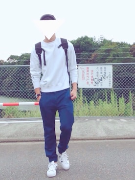 「ドラフトリーバイス」｜「アイテム（スウェット）」を使った、kuroihito (tommy)さん（メンズ・172cm）の冬コーディネート