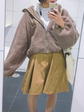 「アプレジュール」｜「アイテム（ブルゾン）」を使った、しほみさん（レディース・163cm）の秋コーディネート