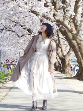 「FUN（ファン）のアイテム（ワンピース/ドレス）」を使った、しほみさん（レディース・163cm）の春コーディネート