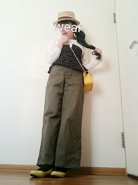 「イエローバッグ」｜「アイテム（パンプス）」を使った、◌̥*⃝ きぬ　🐾　さん（レディース・156cm）の春コーディネート