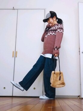 「フェアアイルニット」｜◌̥*⃝ きぬ　🐾　さん（レディース・156cm）の冬コーディネート