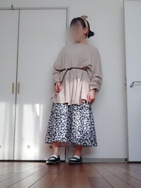 「reca（レカ）のゆったりラフな着心地◆超ビッグシルエットカットソー（Tシャツ/カットソー）」を使った、◌̥*⃝ きぬ　🐾　さん（レディース・156cm）の春コーディネート