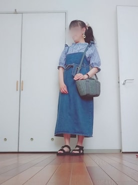 「スポサン」｜「アイテム（ジャンパースカート）」を使った、◌̥*⃝ きぬ　🐾　さん（レディース・156cm）の夏コーディネート