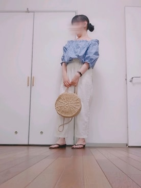 「GAP（ギャップ）のアイテム（ビーチサンダル）」を使った、◌̥*⃝ きぬ　🐾　さん（レディース・156cm）の夏コーディネート