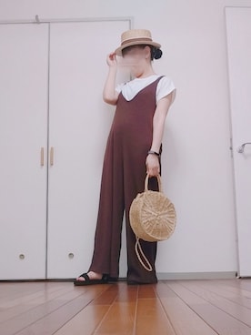 「SEVENDAYS=SUNDAY（セブンデイズサンデイ）のアイテム（オールインワン・サロペット）」を使った、◌̥*⃝ きぬ　🐾　さん（レディース・156cm）の夏コーディネート