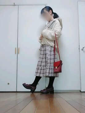 「チェックワンピース」｜「アイテム（ブルゾン）」を使った、◌̥*⃝ きぬ　🐾　さん（レディース・156cm）の秋コーディネート