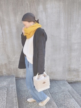 「URBAN RESEARCH（アーバンリサーチ）のアイテム（ムートンコート）」を使った、ayuGさん（レディース・167cm）の冬コーディネート