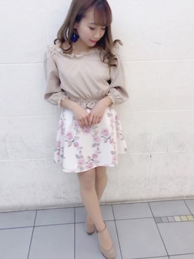 「S/S」｜長澤麻唯さん（レディース・147cm）の冬コーディネート